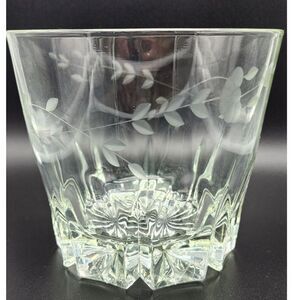 Vintage Princess House Etched Leaf Lead Crystal Ice Bucket 6"